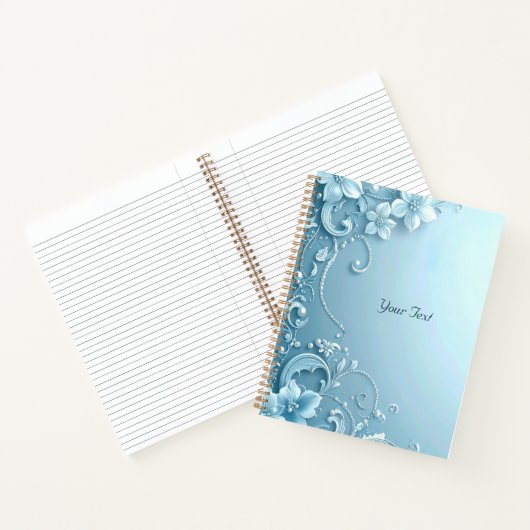 Blue Decorative Floral Notebook ノートブック (内部)
