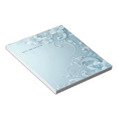 Blue Decorative Floral Notepad ノートパッド (アングル)