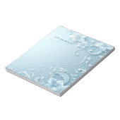 Blue Decorative Floral Notepad ノートパッド (回転)