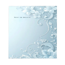 Blue Decorative Floral Notepad ノートパッド