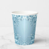 Blue Decorative Floral Paper Cups 紙コップ (右)