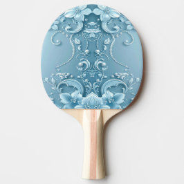 Blue Decorative Floral Ping Pong Paddle 卓球ラケット
