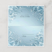 Blue Decorative Floral Place Card プレイスカード (外部開封)