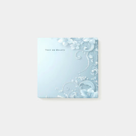 Blue Decorative Floral Post it Notes ポストイット