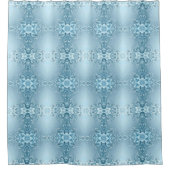 Blue Decorative Floral Shower Curtain シャワーカーテン (正面)
