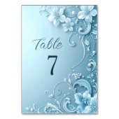 Blue Decorative Floral Table Number テーブルナンバー (裏面)