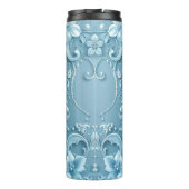 Blue Decorative Floral Thermal Tumbler タンブラー (裏面)