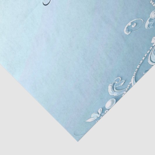 Blue Decorative Floral Tissue Paper 薄葉紙 (詳細)