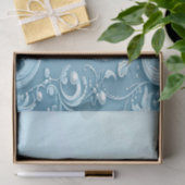 Blue Decorative Floral Tissue Paper 薄葉紙 (ギフト)