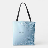 Blue Decorative Floral Tote Bag トートバッグ (裏面)