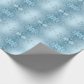 Blue Decorative Floral Wrapping Paper ラッピングペーパー (角)