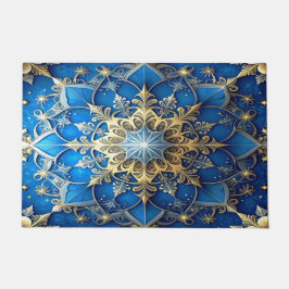 Blue Decorative Holiday Doormat ドアマット