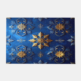 Blue Decorative Holiday Doormat ドアマット