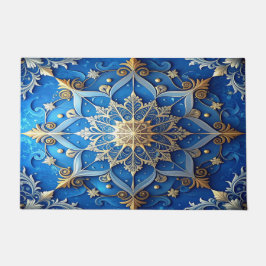 Blue Decorative Holiday Doormat ドアマット