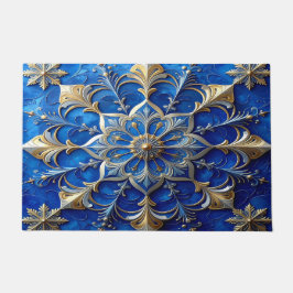 Blue Decorative Holiday Doormat ドアマット
