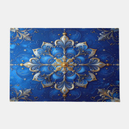 Blue Decorative Holiday Doormat ドアマット