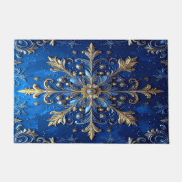 Blue Decorative Holiday Doormat ドアマット