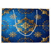 Blue Decorative Holiday Gift Bag ラージペーパーバッグ (裏面)