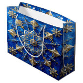 Blue Decorative Holiday Gift Bag ラージペーパーバッグ (裏面アングル)