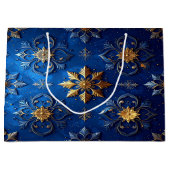 Blue Decorative Holiday Gift Bag ラージペーパーバッグ (正面)