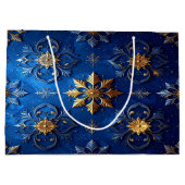 Blue Decorative Holiday Gift Bag ラージペーパーバッグ (裏面)