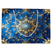 Blue Decorative Holiday Gift Bag ラージペーパーバッグ (裏面)