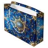 Blue Decorative Holiday Gift Bag ラージペーパーバッグ (裏面アングル)