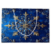 Blue Decorative Holiday Gift Bag ラージペーパーバッグ (裏面)