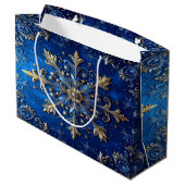 Blue Decorative Holiday Gift Bag ラージペーパーバッグ (裏面アングル)