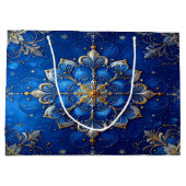 Blue Decorative Holiday Gift Bag ラージペーパーバッグ (裏面)