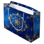 Blue Decorative Holiday Gift Bag ラージペーパーバッグ (裏面アングル)