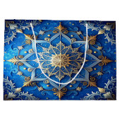 Blue Decorative Holiday Gift Bag ラージペーパーバッグ (裏面)