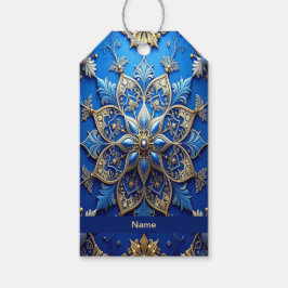 Blue Decorative Holiday Gift Tag ギフトタグ