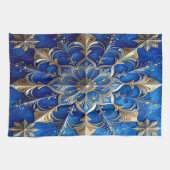 Blue Decorative Holiday Kitchen Towel キッチンタオル (横)