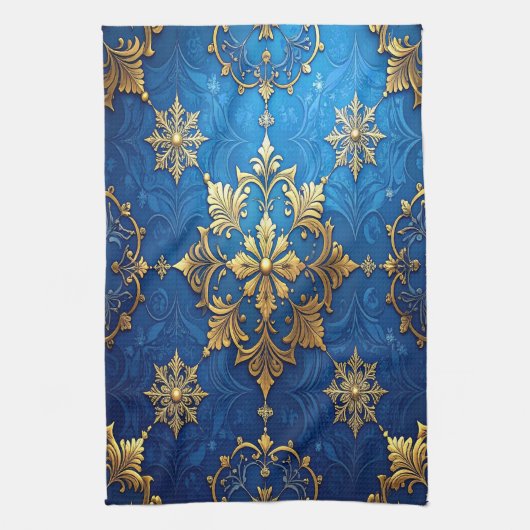 Blue Decorative Holiday Kitchen Towel キッチンタオル (縦)