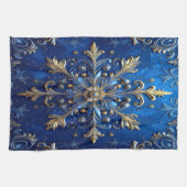 Blue Decorative Holiday Kitchen Towel キッチンタオル (横)