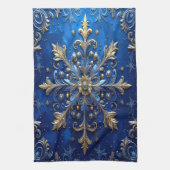 Blue Decorative Holiday Kitchen Towel キッチンタオル (縦)