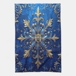 Blue Decorative Holiday Kitchen Towel キッチンタオル