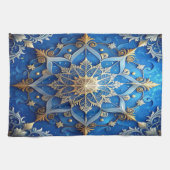 Blue Decorative Holiday Kitchen Towel キッチンタオル (横)