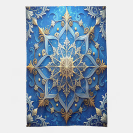 Blue Decorative Holiday Kitchen Towel キッチンタオル