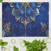 Blue Decorative Holiday Kitchen Towel キッチンタオル (折り畳み)
