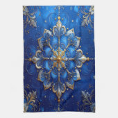Blue Decorative Holiday Kitchen Towel キッチンタオル (縦)