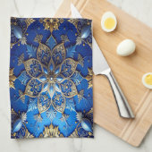 Blue Decorative Holiday Kitchen Towel キッチンタオル (四つ折り)