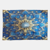 Blue Decorative Holiday Kitchen Towel キッチンタオル (横)