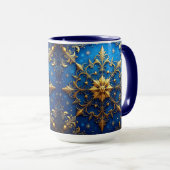 Blue Decorative Holiday Mug マグカップ (正面右)