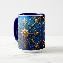 Blue Decorative Holiday Mug マグカップ