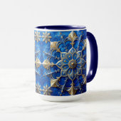 Blue Decorative Holiday Mug マグカップ (正面右)
