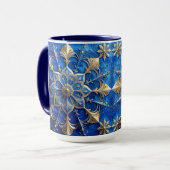 Blue Decorative Holiday Mug マグカップ (正面左)