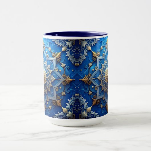 Blue Decorative Holiday Mug マグカップ (中央)