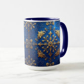Blue Decorative Holiday Mug マグカップ (正面右)